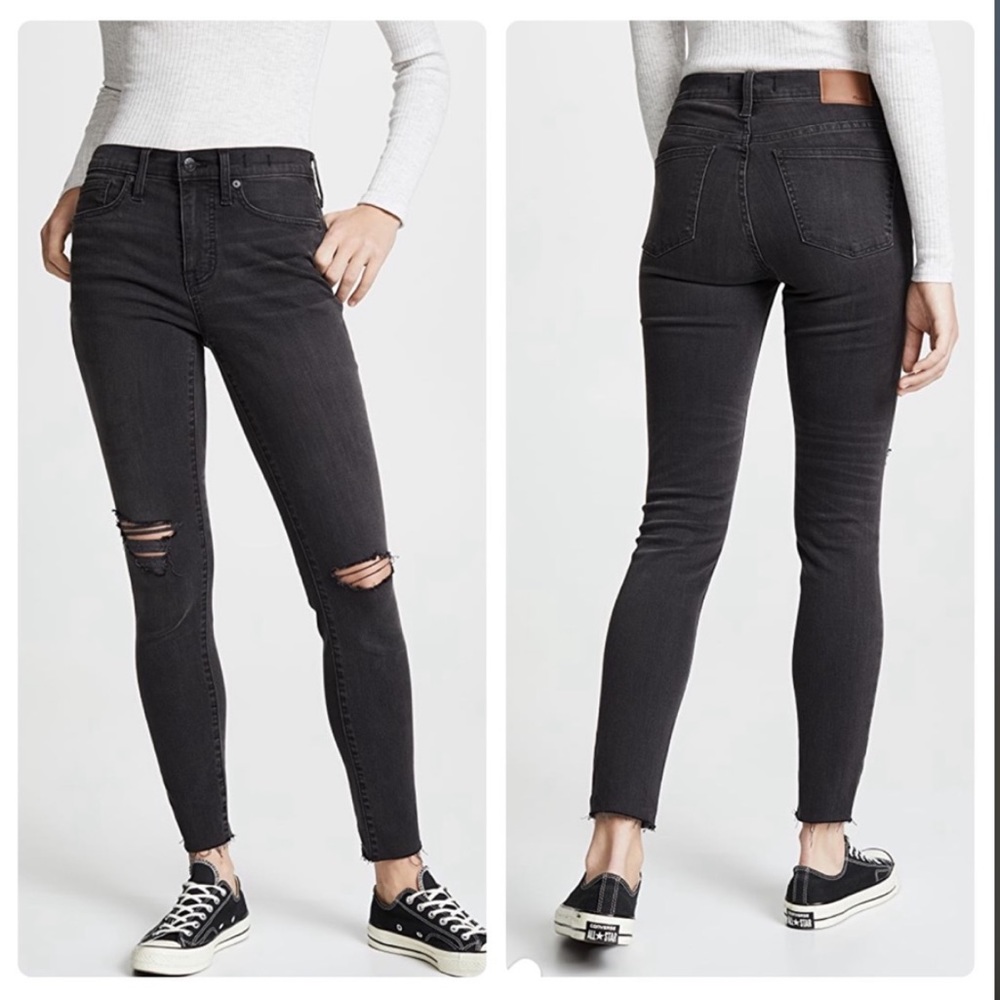 Madewell 9” High Riser Skinny Distressed Jeans
